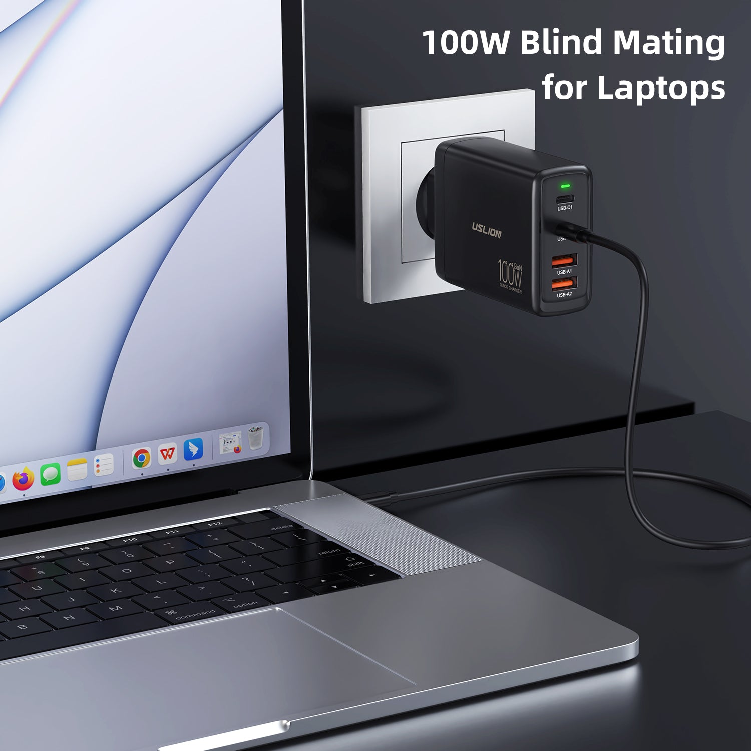 Premium 65W Gan Charger Desktop Fast Charger | 4-in-1 Laptop & Mobile Adapter for Smartphones, Apple iPhone, Samsung, iOS & Android - Fast Charging