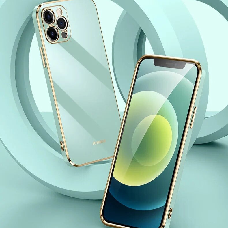 Hochwertiges einfarbiges Silikon Hülle, MagSafe, Abdeckung, | Apple iPhone 15/14/11/12/13 Pro Max/Mini Plus - Quadratische Beschichtung, Glänzend, Stoßfeste Schutzhülle - Phone Heaven Zone