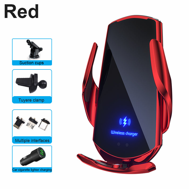Téléphone sans fil pour voiture, chargeur rapide 30W | USB Type-C haut de gamme avec capteur infrarouge magnétique, écran LED et support de voiture - Compatible avec Apple iPhone, Android et Samsung