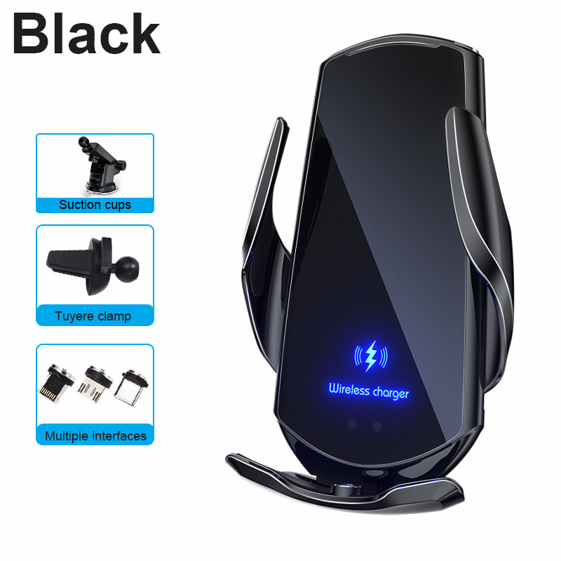 Téléphone sans fil pour voiture, chargeur rapide 30W | USB Type-C haut de gamme avec capteur infrarouge magnétique, écran LED et support de voiture - Compatible avec Apple iPhone, Android et Samsung