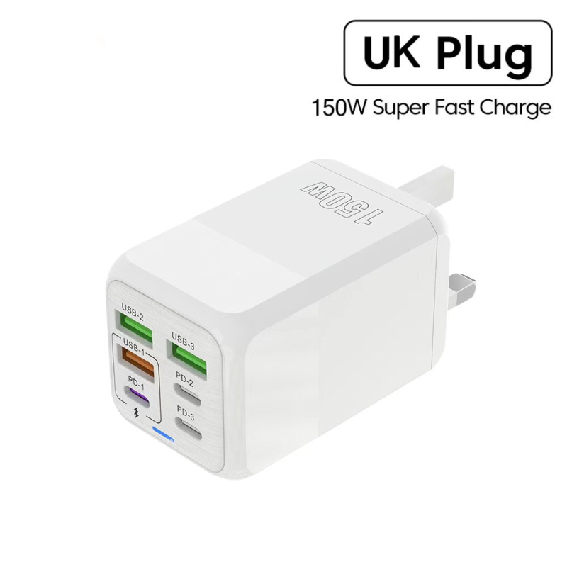 Premium 65W Gan Charger Desktop Fast Charger | 4-in-1 Laptop & Mobile Adapter for Smartphones, Apple iPhone, Samsung, iOS & Android - Fast Charging