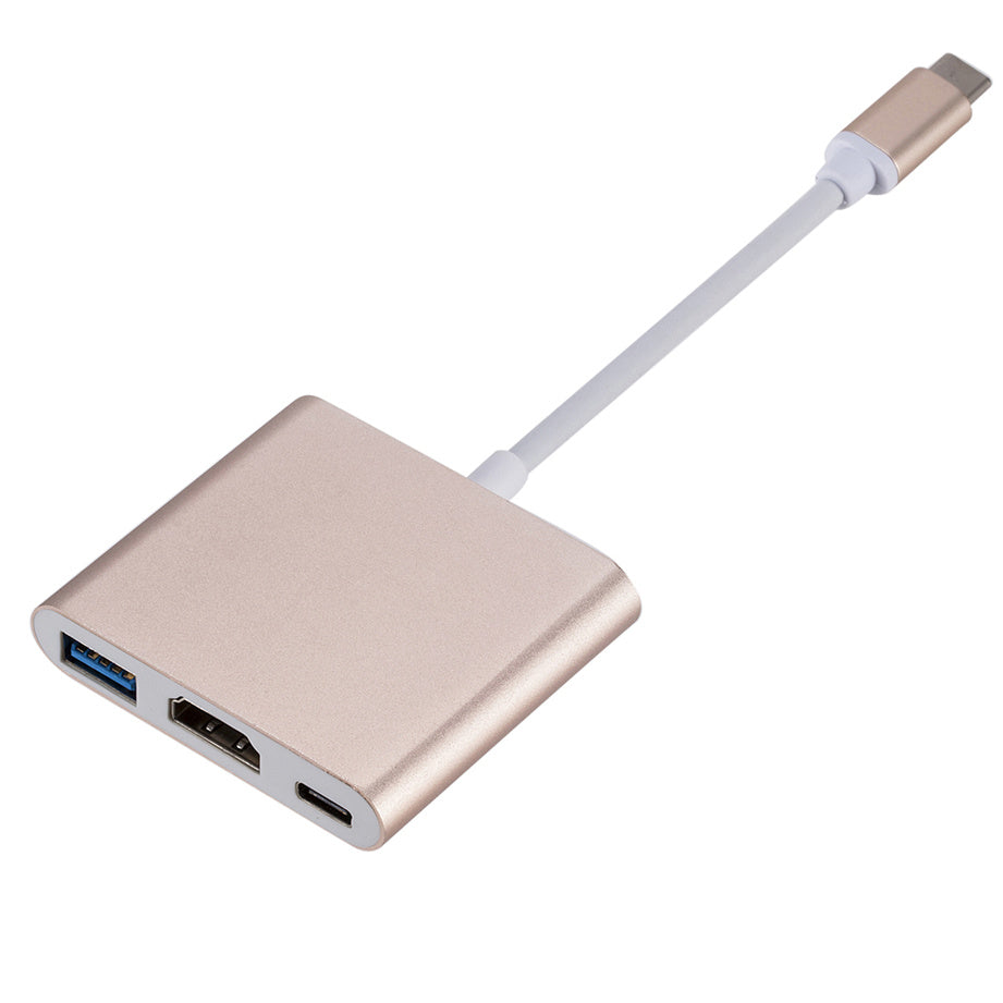 Hub USB-C 3-en-1 : répartiteur Type-C vers HDMI, station d'accueil USB 3.0 de haute qualité pour MacBook Air/Pro, Samsung - Hub USB-C vers HDMI