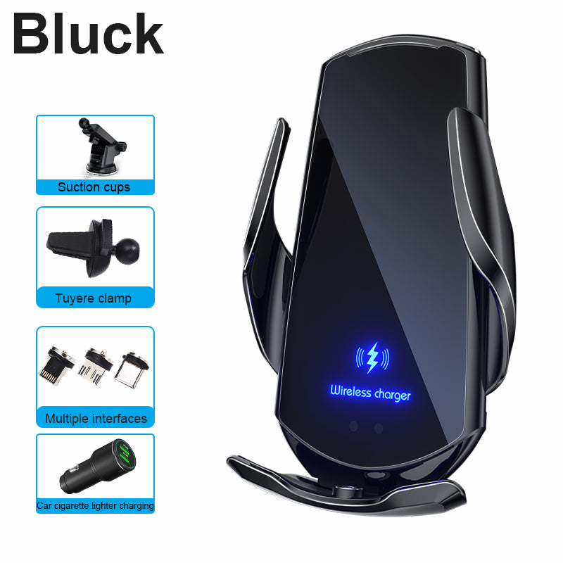 Téléphone sans fil pour voiture, chargeur rapide 30W | USB Type-C haut de gamme avec capteur infrarouge magnétique, écran LED et support de voiture - Compatible avec Apple iPhone, Android et Samsung
