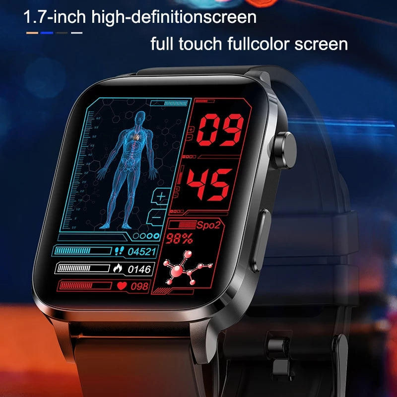 Premium Blood Glucose Smartwatch for Men and Women: AI Voice Assistant, Bluetooth Calling, Infrared SpO2 Sensor, Health Monitoring, ECG, PPG, Sleep, Heart Rate Monitor, Waterproof Fitness Tracker, Full Touch, Long Battery: iOS & Android Devices – Unisex