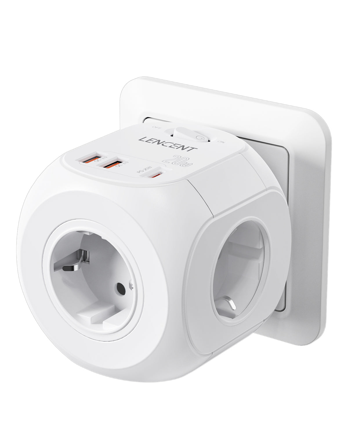 Multiprise premium : 4 prises AC, 3 ports USB, 1 multiprise Type-C avec câble tressé 2m/3m et interrupteur pour la maison