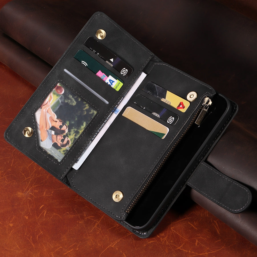 SecureSwipe Premium Leder Geldbörse Hülle für Apple iPhone | Geldbörse & Portmonee