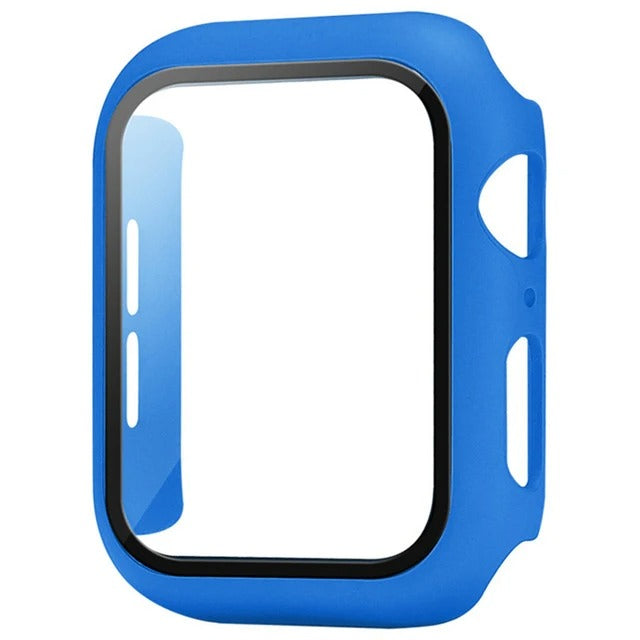 Hochwertige Glasabdeckung-Hülle & Case für Apple Watch Serie 9/8/7/6/SE/5: 44mm, 40mm, 41mm, 45mm, 42mm, 38mm | Cover