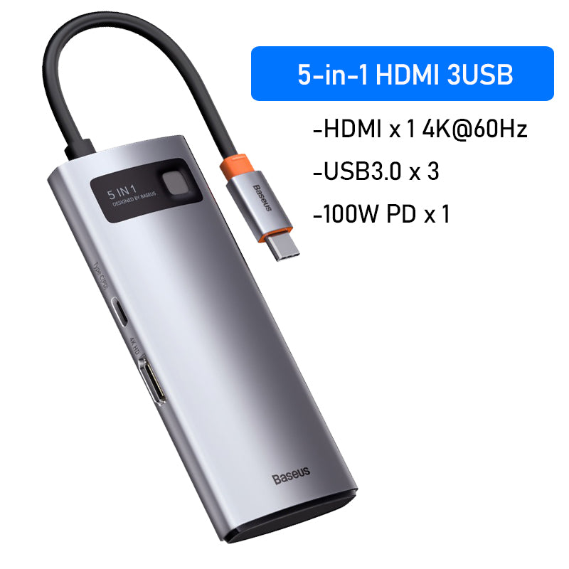 Premium USB C Hub 10Gbps: Typ-C zu HDMI, USB-Adapter, Ethernet-Port, Docking Station für MacBook Air, USB-Splitter – Kompatibel und Leistungsstark - Phone Heaven Zone