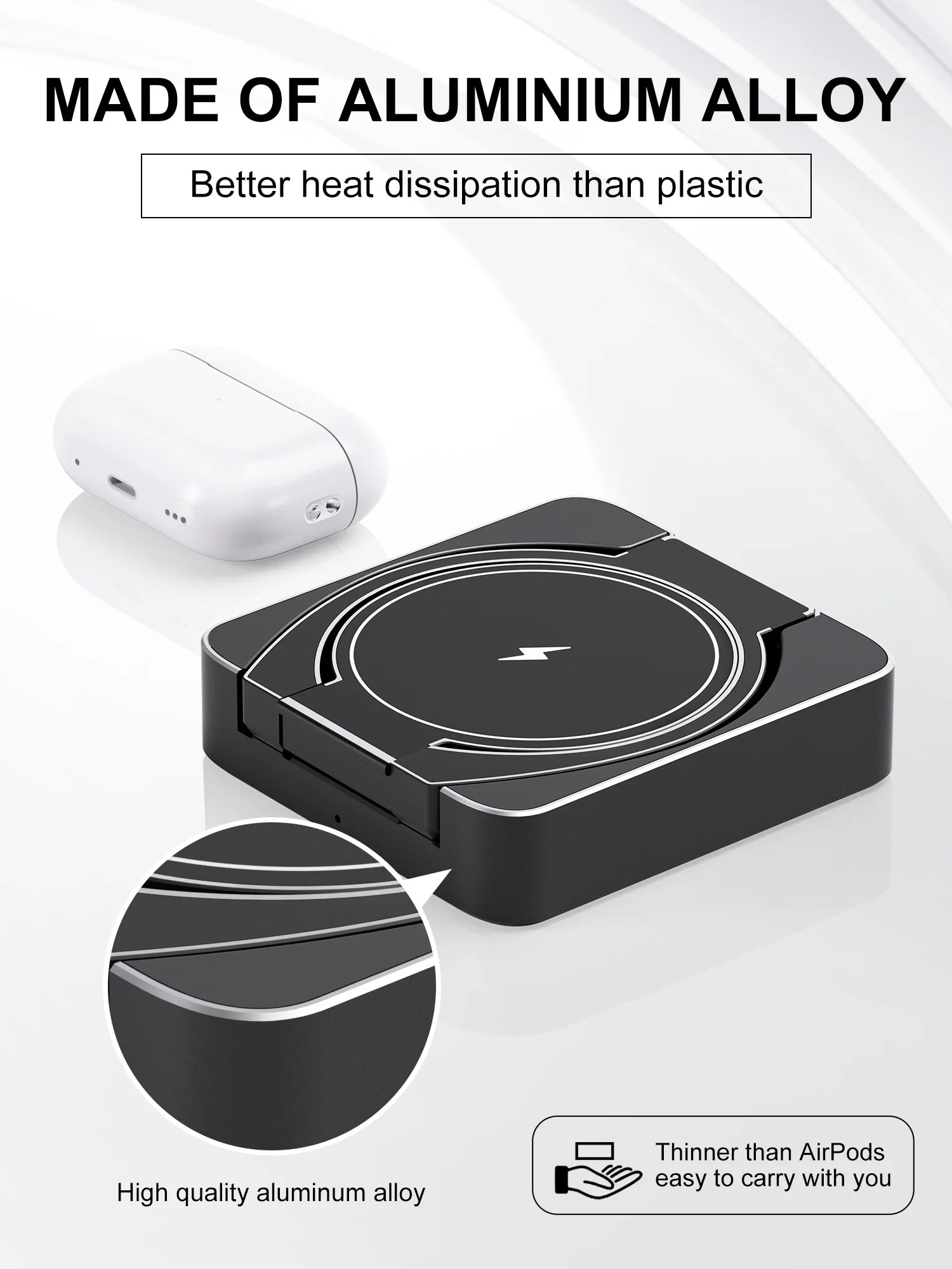 3-in-1 Foldable Fast Charging Station, Double Magnetic 15W Wireless Charger MagSafe | Portable Docking Station for Smartphones, Apple iPhone, Samsung, iOS & Android, AirPods, Watch