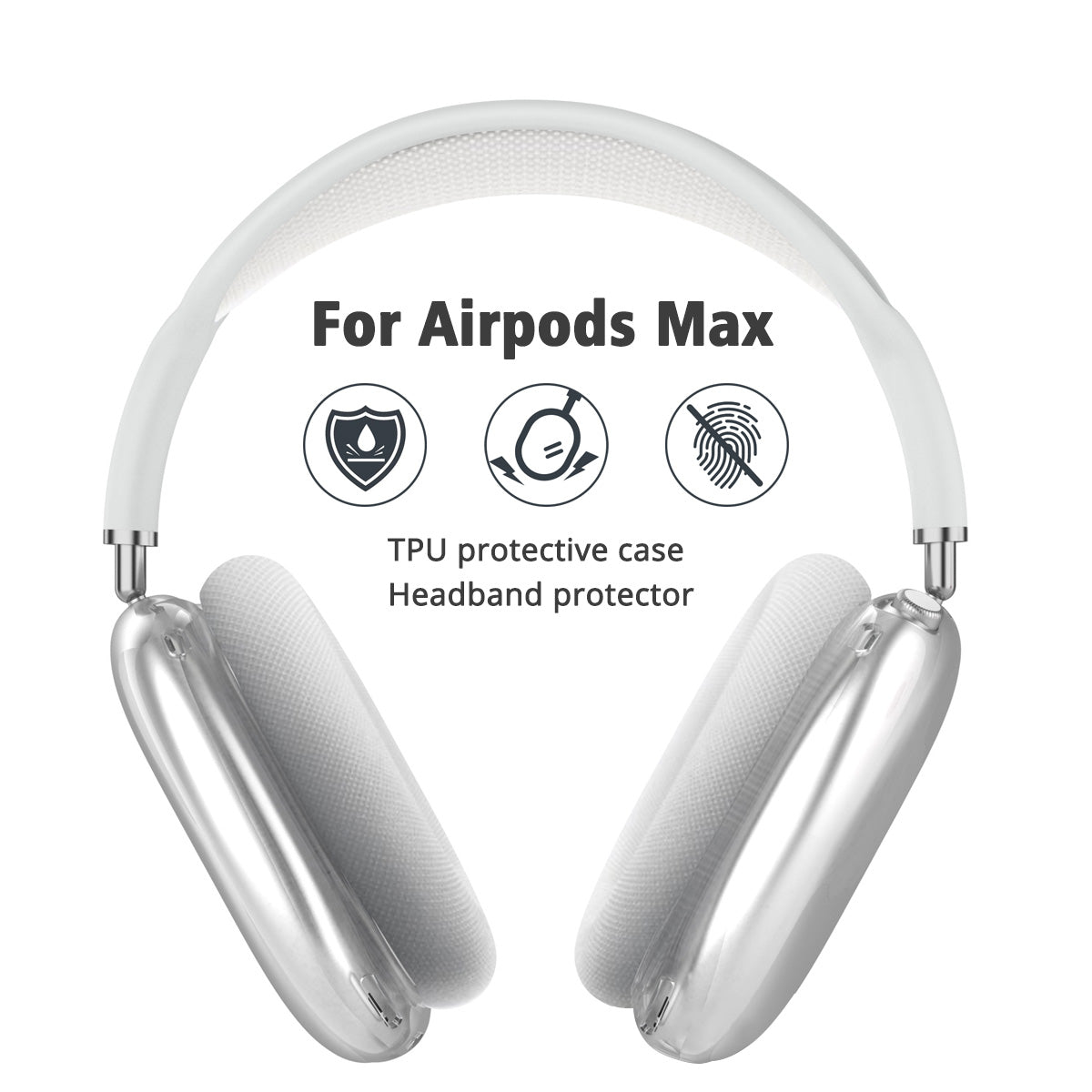 Coque de protection en TPU premium pour Apple AirPods Max : coque transparente résistante aux chocs et aux rayures | Coque souple et transparente - protection haut de gamme pour les écouteurs sans fil