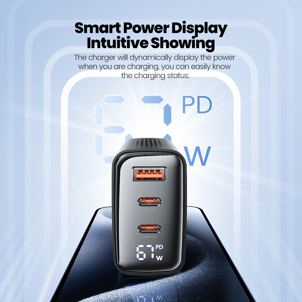 Chargeur rapide de haute qualité 67W GAN USB C 65W QC 4.0 PD 3.0 45W USB C Type C chargeur rapide pour Apple iPhone 15 14 13 12 Pro Max Plus Mini, MacBook