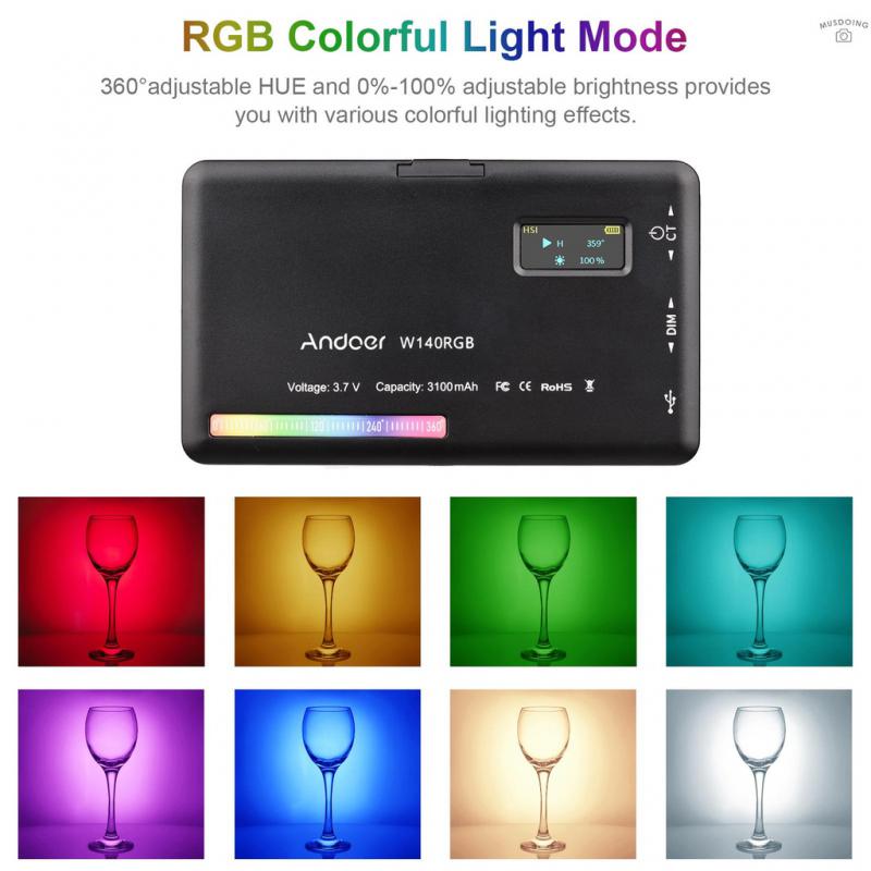 Premium RGB LED Video Licht Fotografie Füllen Kamera Beleuchtung Panel CRI95+ 2500-9000K LCD Display Kalter Schuh Für Vlog