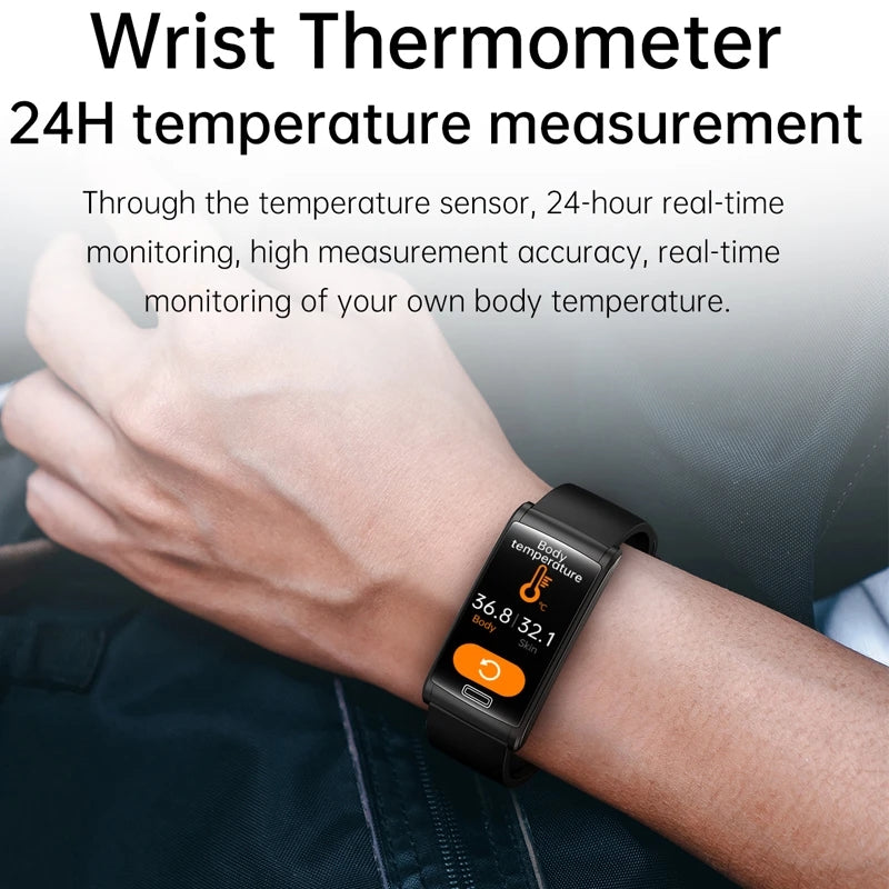 Premium High-quality, non-invasive blood sugar ECG + PPG health smart wristband | IP68 waterproof sports smartwatch for men with blood glucose monitoring