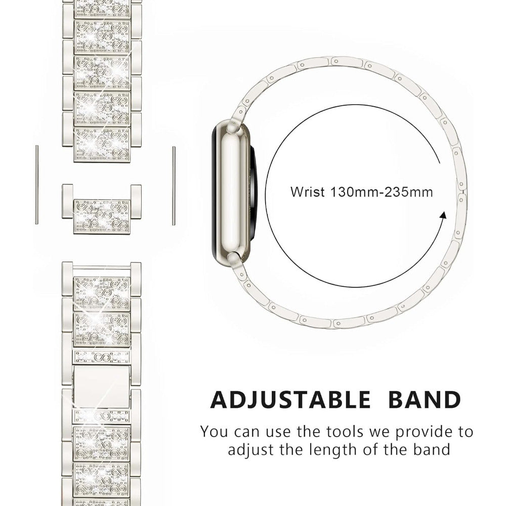 Luxus Premium Glitzer Metall Armband und Diamant Schutzhülle für Apple Uhren Serie 9 8 7 6 5 4 SE | Ultra 49mm 45mm 41mm 40