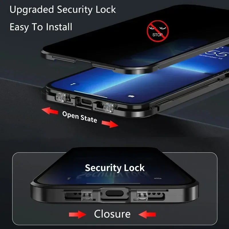 High-Quality iPhone Case with 360° Full Sealed Protection of Glass and Metal | MagSafe-Compatible Protective Case, 360-Degree Protection, Camera Lens Protection for Apple iPhone 16/16e, 15, 14, 13, 12 Pro Max, Pro, Plus & Mini Cover | Armor Bumper Case