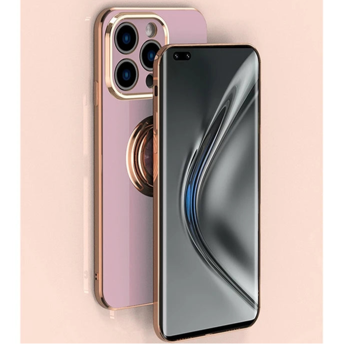 Luxus Silikon Magnetische Ringhalter und Ständer iPhone Hülle | MagSafe Case mit Rundumschutz und Kameralinsenschutzabdeckung für Apple iPhone 16/15/14/13/12 Pro Max Plus Mini Cover | Panzertasche, Stoßstangenabdeckung Handyhülle | Premium Schutzhülle