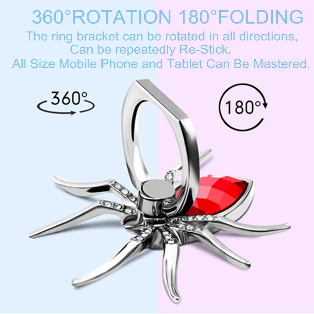 Universaler Luxus-Bling-Diamant-Metall-Spinne Handy-Fingerringhalter, 360° drehbarer Ständer für Apple iPhone, Samsung