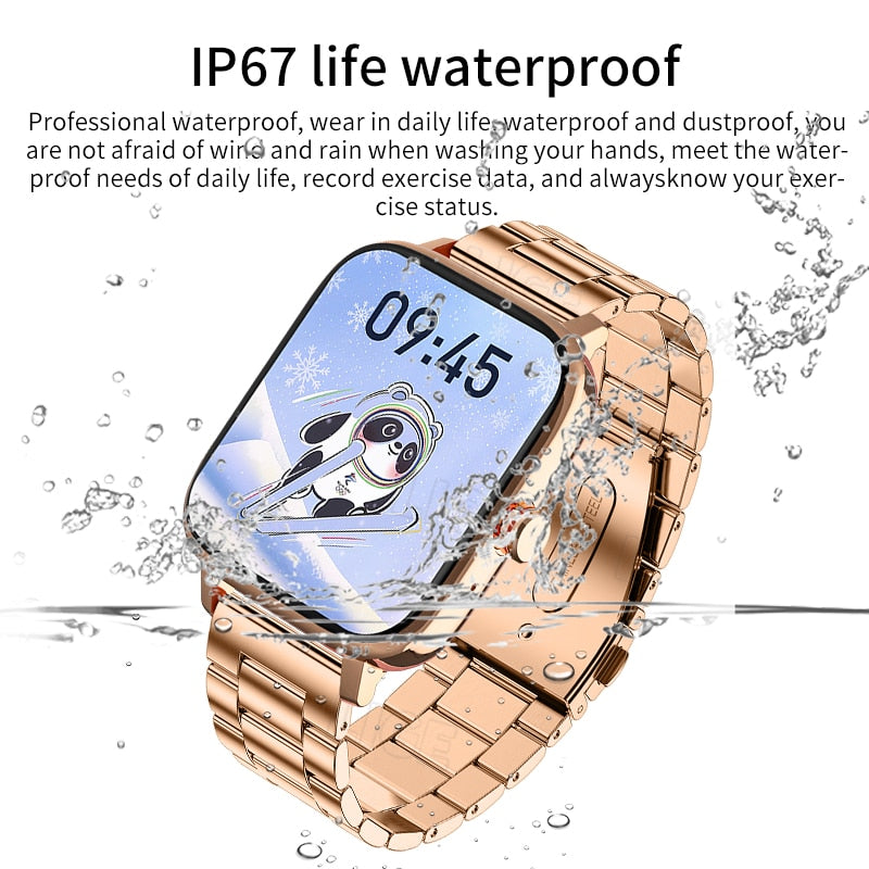 Luxuriöse Lige Smartwatch für Männer und Frauen | Benutzerdefiniertes Zifferblatt, Android iOS, Wasserdicht, Bluetooth Uhr,