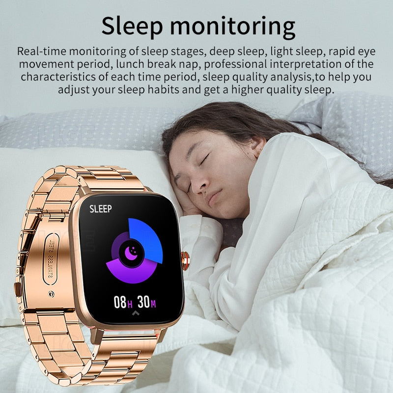 Luxuriöse Lige Smartwatch für Männer und Frauen | Benutzerdefiniertes Zifferblatt, Android iOS, Wasserdicht, Bluetooth Uhr,