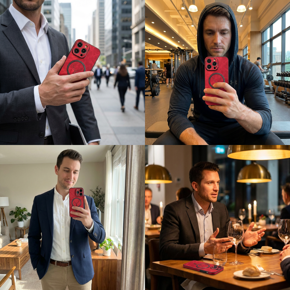 Luxus Hirschleder Apple iPhone Hülle | MagSafe Case mit Kameralinsenschutz, Magnetische Kabellose Stoßfeste Handyschutzhülle | Premium Sturzsicherer Bumper-Cover für iPhone 17/17 Air, 16/16e, 15, 14, 13 Pro Max Plus