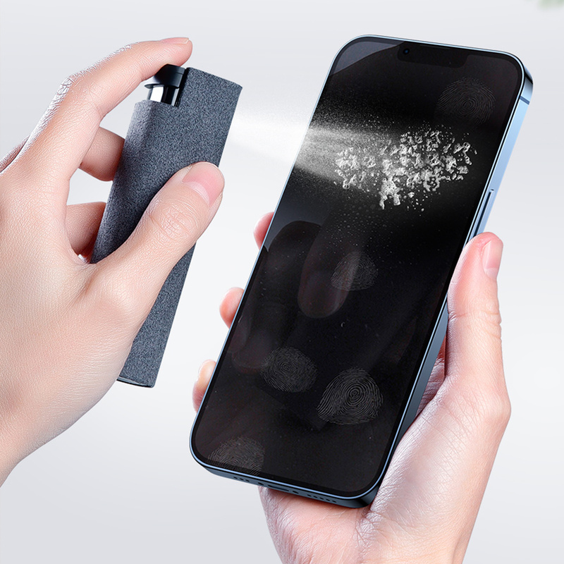 Premium 2-in-1 screen cleaning spray for Apple, PC, iPad - dust remover with a microfiber cloth, perfect screen cleaning