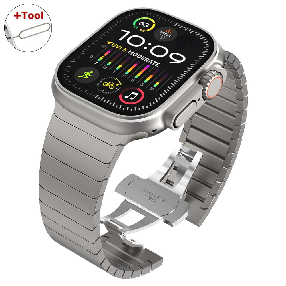 Titan Farbband für Luxury Apple Watch Serie 10/9/8/7/6/5/4/3/2/1 & Ultra 2/1, SE: 2024, 2023, 2022, 2021, 2020, 2019, 2018,