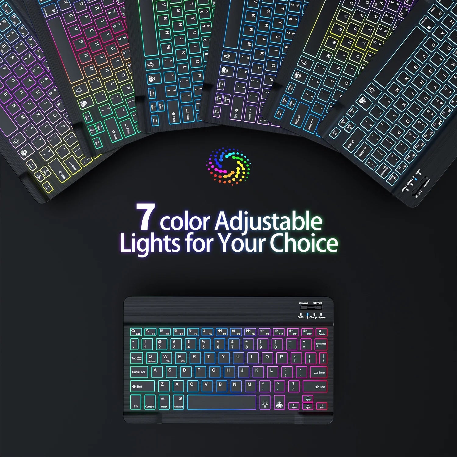 Premium Backlit Tastatur und Maus in 10-Zoll für iPad: Bluetooth-Tastatur mit Hintergrundbeleuchtung | Kompatibel mit iOS, Android, Windows