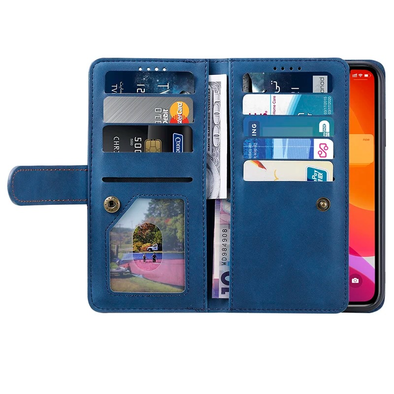 <tc>Étui de téléphone en cuir de haute qualité avec fermeture éclair, porte-cartes, support et sangle | Étui à rabat pour Apple iPhone 16/16e, 15/14/13/12 Pro Max Plus Mini - étui de protection polyvalent</tc>
