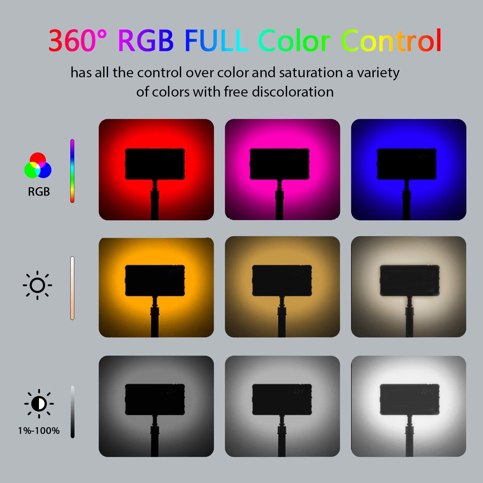 Premium RGB LED Video Licht Fotografie Füllen Kamera Beleuchtung Panel CRI95+ 2500-9000K LCD Display Kalter Schuh Für Vlog