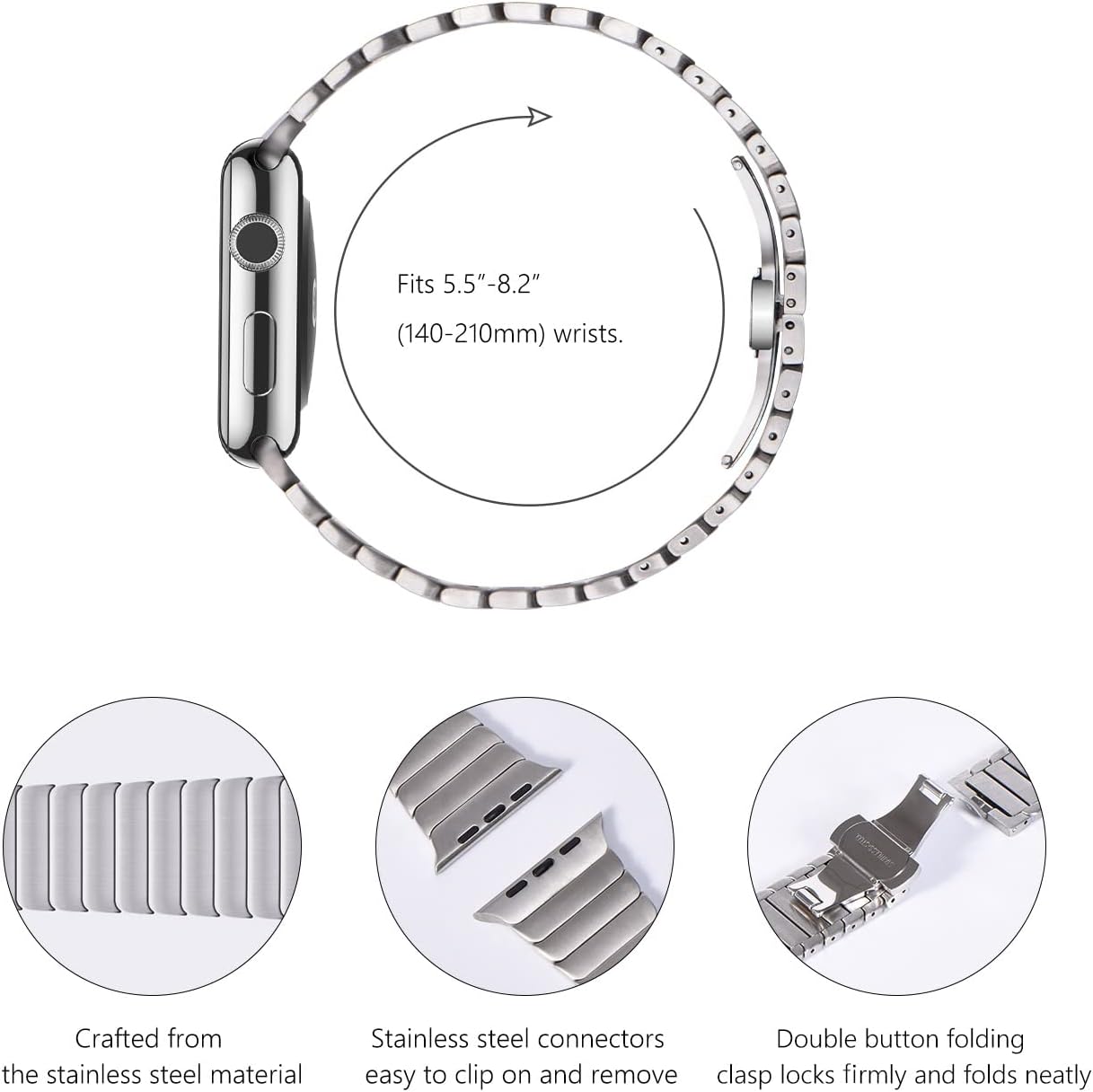 Titan Farbband für Luxury Apple Watch Serie 10/9/8/7/6/5/4/3/2/1 & Ultra 2/1, SE: 2024, 2023, 2022, 2021, 2020, 2019, 2018,