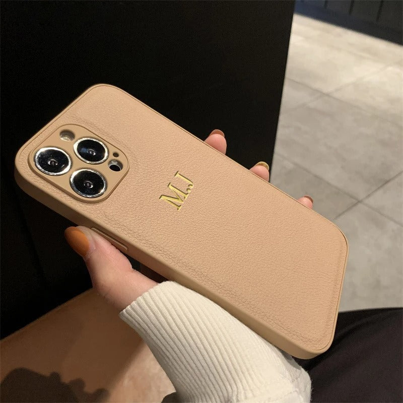Étui iPhone de luxe personnalisé avec protection de caméra | Gravez le nom, les initiales, les symboles et les chiffres