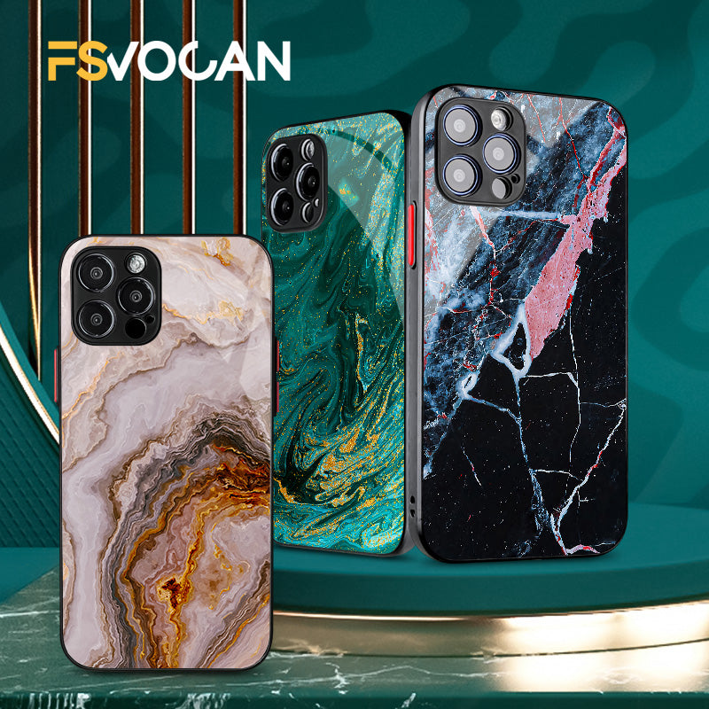 Étui antichoc en marbre pour iPhone avec cadre doré de luxe | Étui de protection MagSafe pour Apple iPhone 15/14/13/12 Pro Max Plus | Housse de protection pour appareil photo, sac et étui blindé