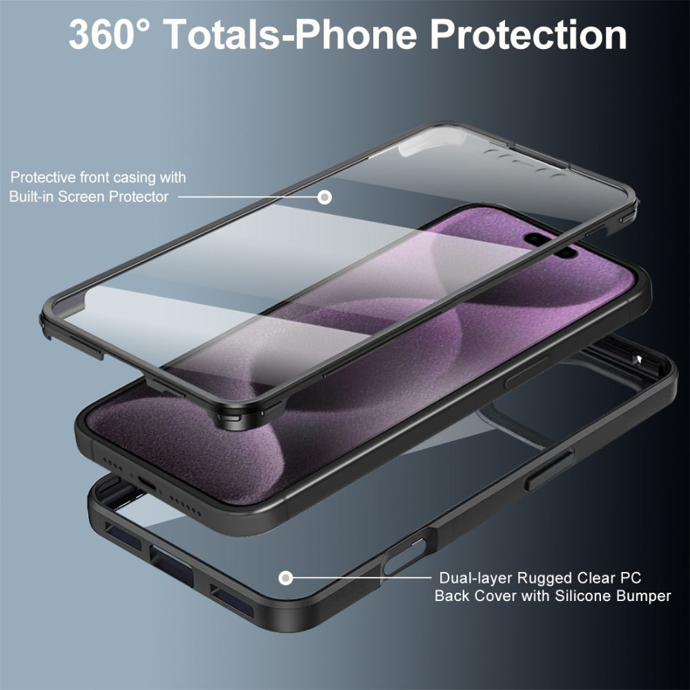 High-Quality Transparent 360-Degree Silicone Protection iPhone Case with MagSafe | 360-Degree Protection and Camera Lens Cover for Apple iPhone 16/16e, 15, 14, 13, 12 Pro Max, Pro, Plus & Mini Cover | Armor Case and Bumper Cover | Premium Phone Case