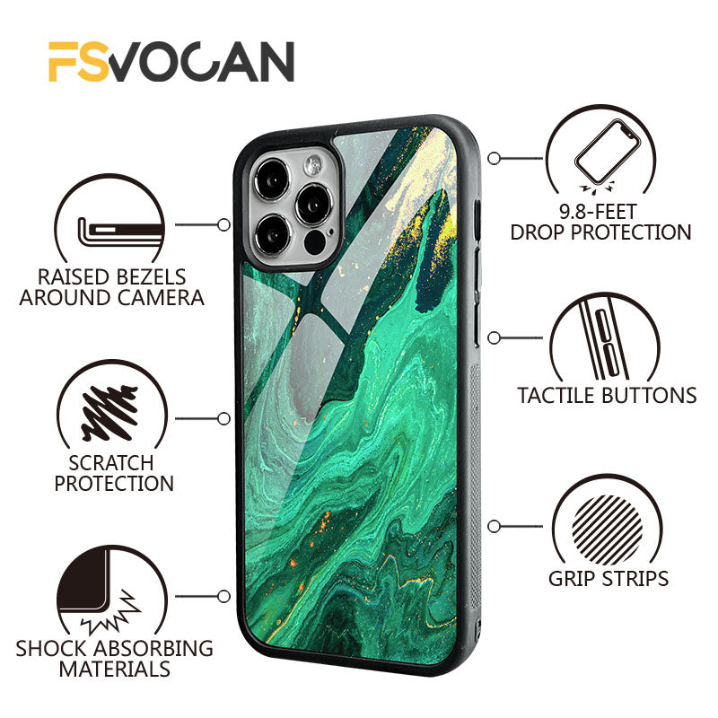 Luxus Schwarzer Marmor iPhone Hülle mit goldenem Rand: Kamera Schutz, Langlebige Abdeckung, MagSafe-kompatibel Apple iPhone 16/16e, 15, 14, 13, 12 Pro Max, Pro, Plus, Mini Cover: 3D-Textur, verbesserten Griff | Rundumschutz Kameralinsenschutz Panzertasche