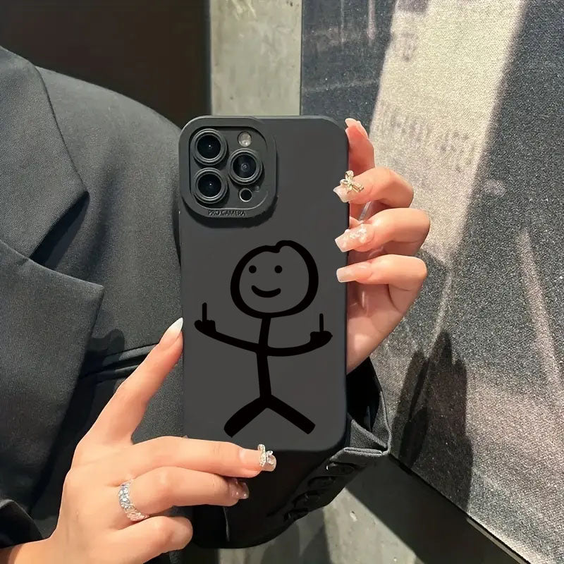 High-Quality Cartoon Matchman iPhone Case | Shockproof Matte Soft TPU Silicone Cover | MagSafe Case with Camera Lens Cover for Apple iPhone 16/15/14/13/12 Pro Max, Plus, Mini | Armor Case, Bumper Cover Phone Case | Premium Protective Cover