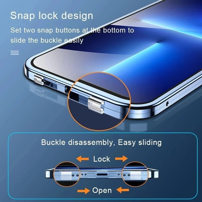 High-Quality iPhone Case with 360° Full Sealed Protection of Glass and Metal | MagSafe-Compatible Protective Case, 360-Degree Protection, Camera Lens Protection for Apple iPhone 16/16e, 15, 14, 13, 12 Pro Max, Pro, Plus & Mini Cover | Armor Bumper Case