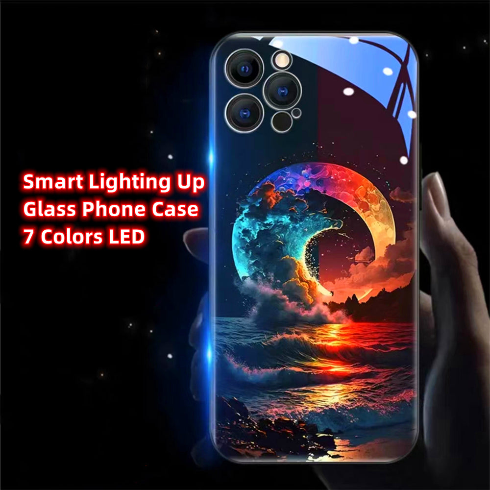 Design de luxe : Paysage de plage romantique la nuit Coque iPhone | Étui MagSafe pour Apple iPhone 15/14/13/12 Pro Max Plus | Sac avec housse blindée et housse de protection pour appareil photo | Étui de protection pour téléphone