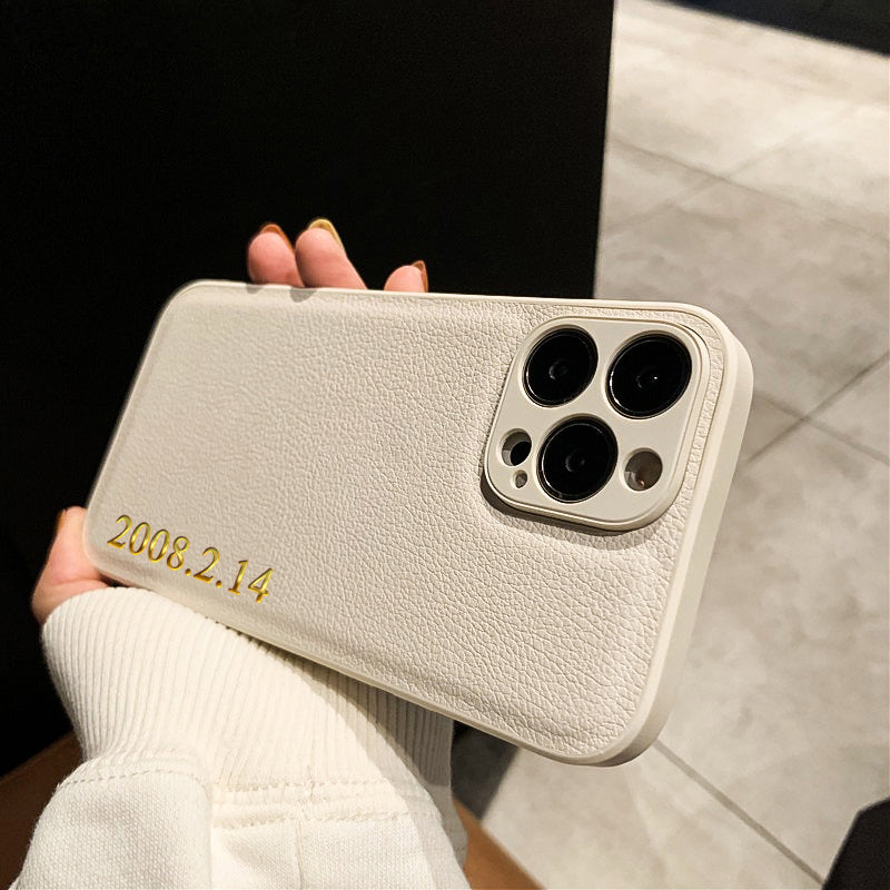 Étui iPhone de luxe personnalisé avec protection de caméra | Gravez le nom, les initiales, les symboles et les chiffres