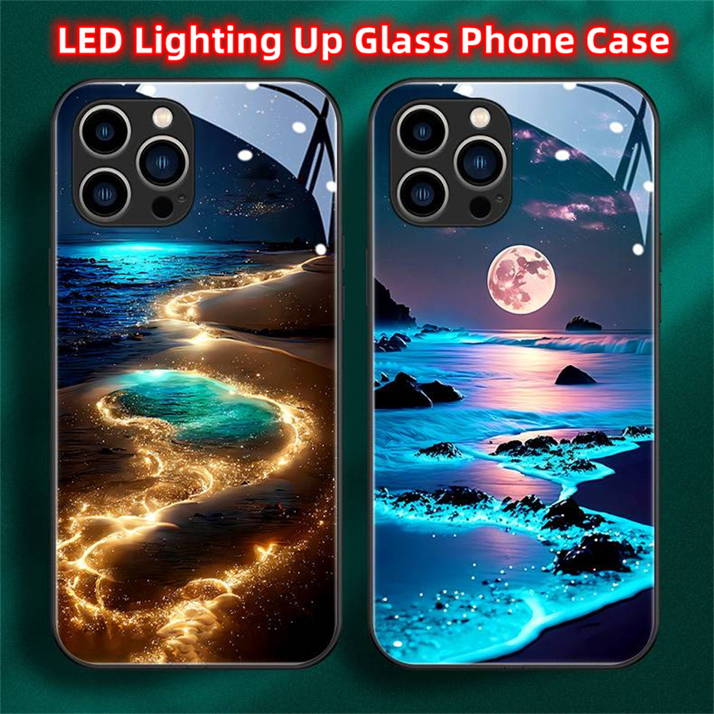 Design de luxe : Paysage de plage romantique la nuit Coque iPhone | Étui MagSafe pour Apple iPhone 15/14/13/12 Pro Max Plus | Sac avec housse blindée et housse de protection pour appareil photo | Étui de protection pour téléphone