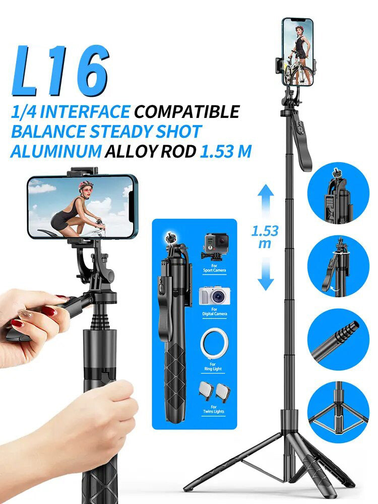 Premium kabelloser Selfie-Stick Stativ-Stand für GoPro Action  Kameras und Smartphones, stabiles Gleichgewicht für Live