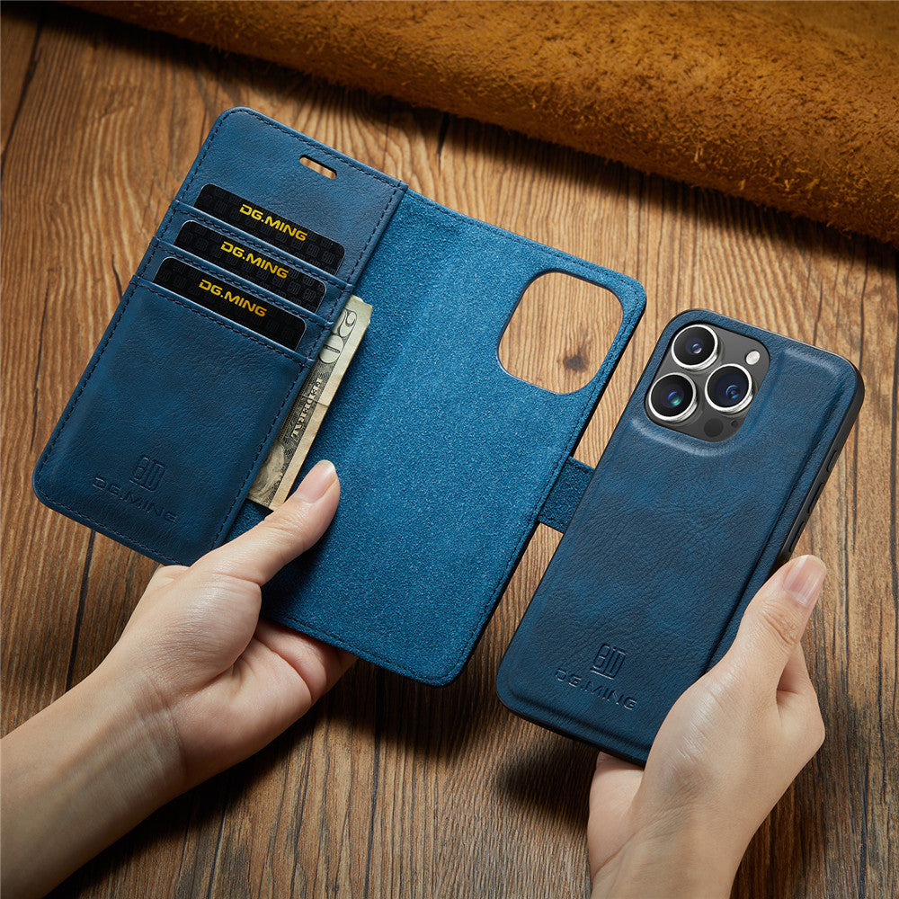 High-Quality Detachable Magnetic Leather iPhone Case | MagSafe Case with Wallet & Card Holder for Apple iPhone 16/15/14/13/12 Pro Max, Plus, Mini - 360-Degree Protection Cover with Camera Lens Protection | Armor Case & Wallet Protective Cover