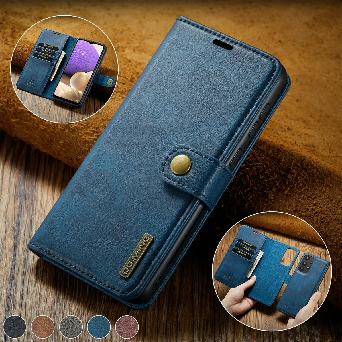 High-Quality Detachable Magnetic Leather iPhone Case | MagSafe Case with Wallet & Card Holder for Apple iPhone 16/15/14/13/12 Pro Max, Plus, Mini - 360-Degree Protection Cover with Camera Lens Protection | Armor Case & Wallet Protective Cover