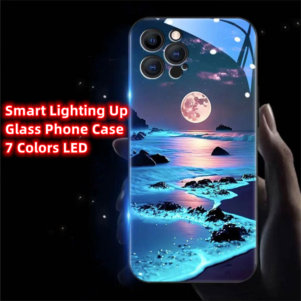 Design de luxe : Paysage de plage romantique la nuit Coque iPhone | Étui MagSafe pour Apple iPhone 15/14/13/12 Pro Max Plus | Sac avec housse blindée et housse de protection pour appareil photo | Étui de protection pour téléphone