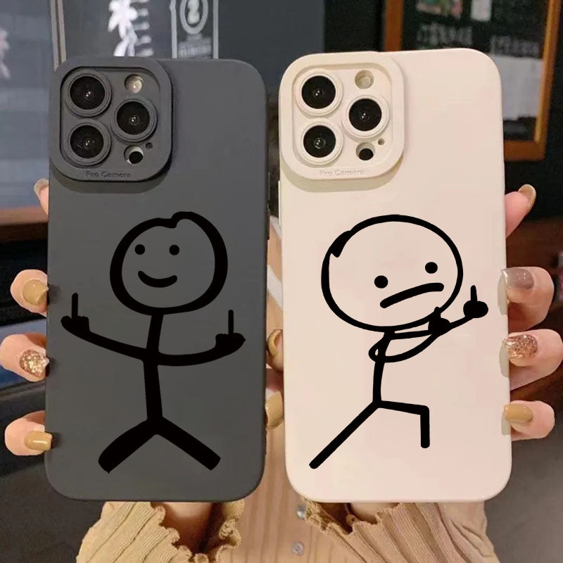 High-Quality Cartoon Matchman iPhone Case | Shockproof Matte Soft TPU Silicone Cover | MagSafe Case with Camera Lens Cover for Apple iPhone 16/15/14/13/12 Pro Max, Plus, Mini | Armor Case, Bumper Cover Phone Case | Premium Protective Cover