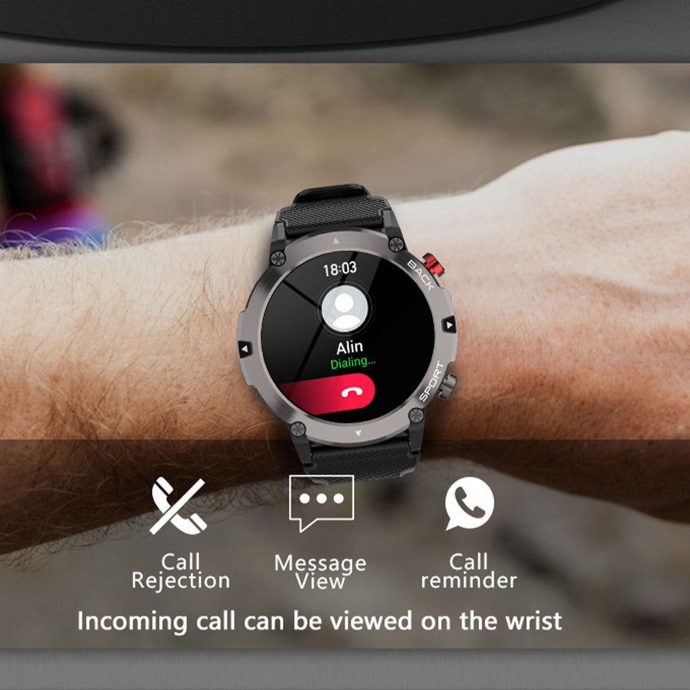 Premium Outdoor-Smartwatch mit GPS, Kompass, NFC-Zugang, IP68 Wasserdicht, Fitness- & Gesundheits-Tracker, 400mAh Akku, Herzfrequenzmesser – Robuste Full-Touch Uhr für Damen & Herren, Unisex-Design, ideal für Wandern, Sport & Alltag