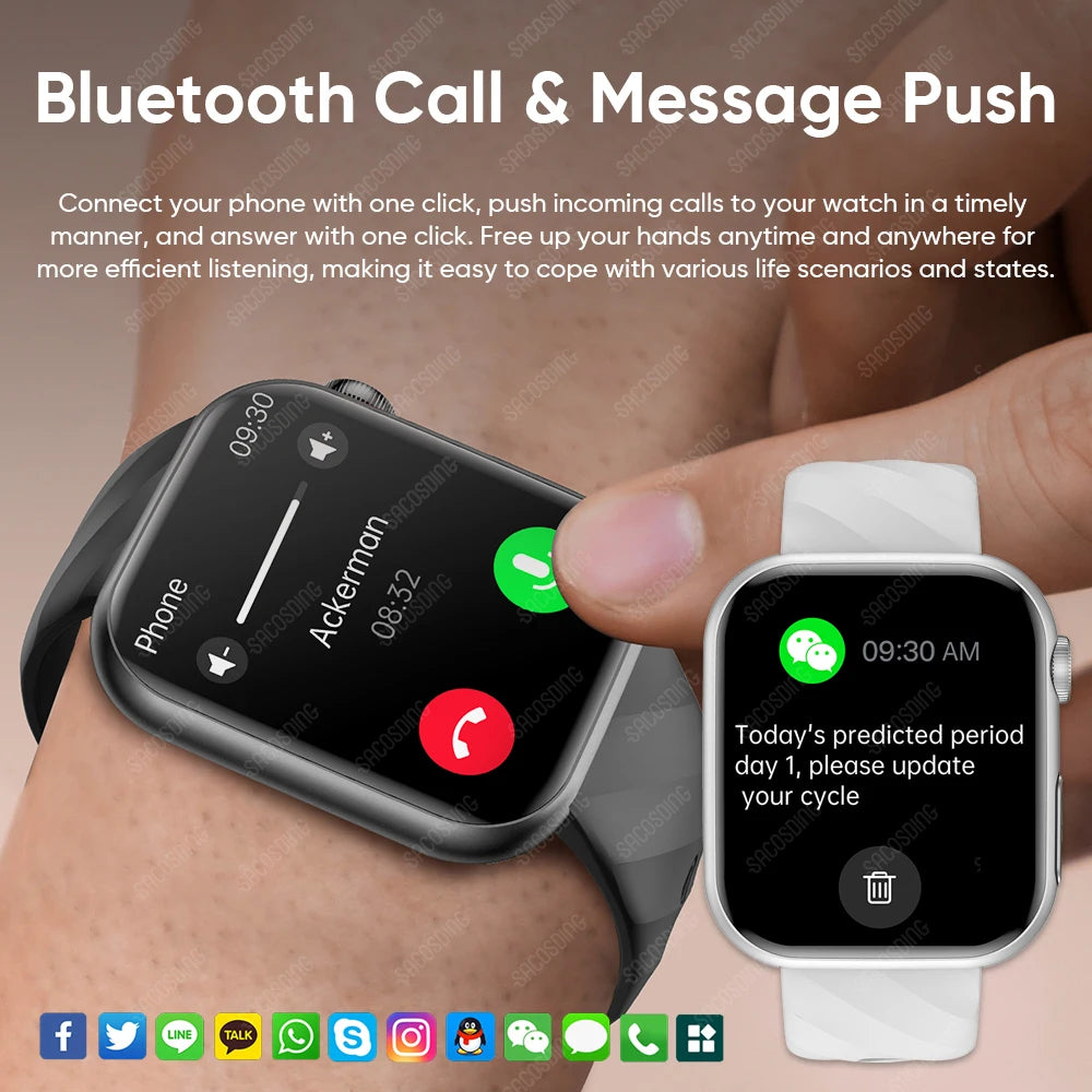 Premium Blutzucker-Smartwatch für Männer und Frauen: KI-Sprachassistent, Bluetooth-Anruf, Infrarot-SpO2-Sensor, Gesundheitsüberwachung, EKG, PPG, Schlaf-& Herzfrequenzmesser, Wasserdichter Fitness-Tracker, Full-Touch, Lange Akkulaufzeit: iOS & Android