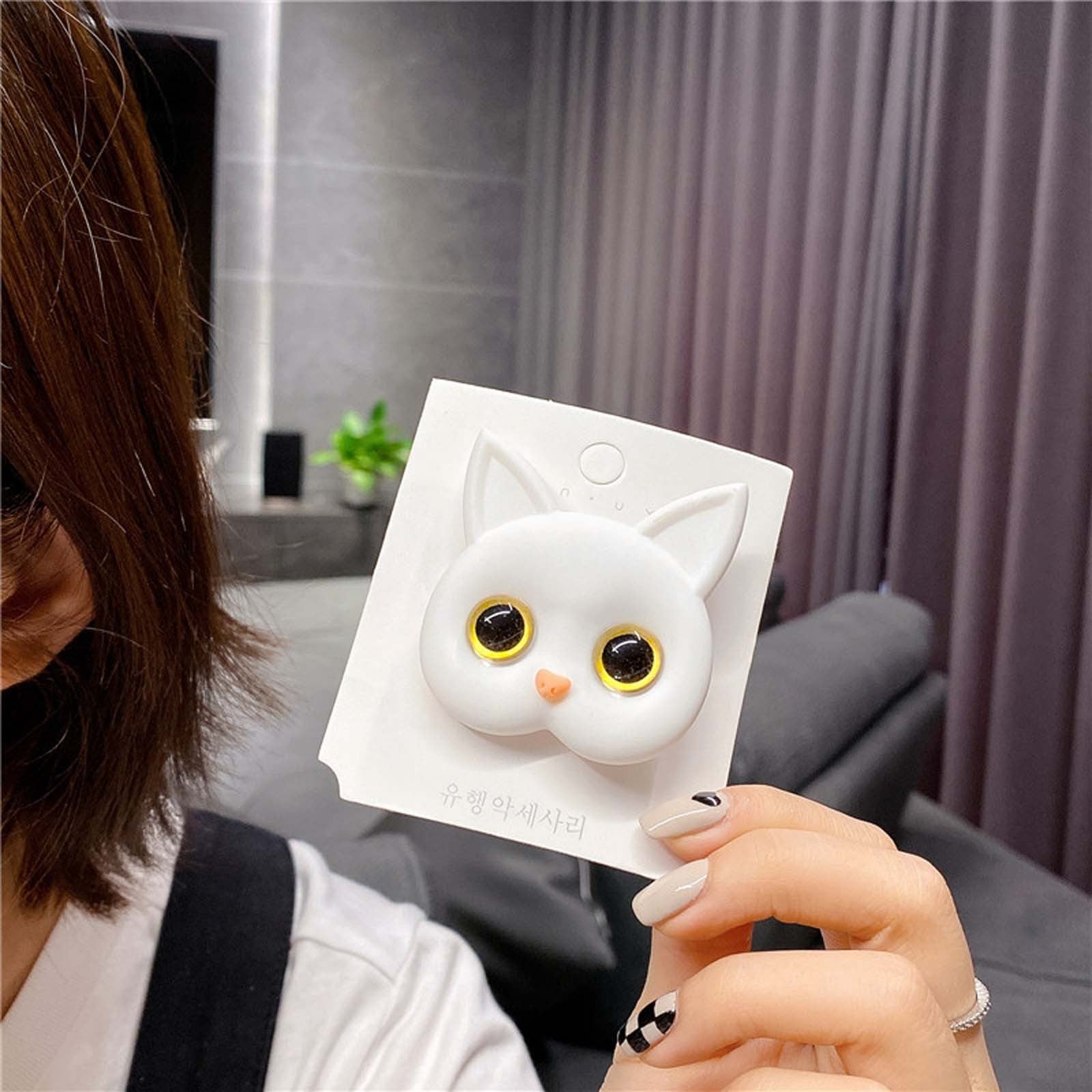 Luxury Air Sac Telefon Halter Griptok Kawaii 3D Katze Handy Finger Ring | Stand Grip Tok Handy Zubehör  iPhone | Stylischer
