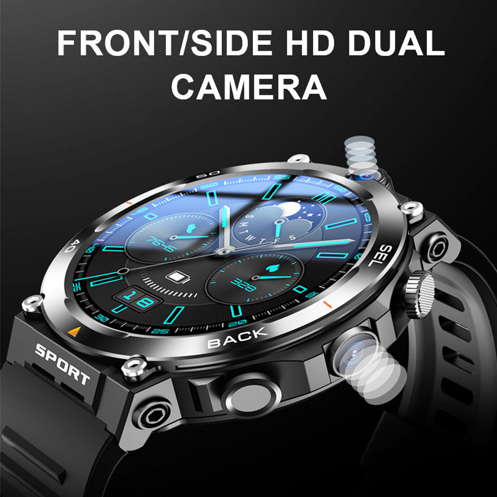 Premium Outdoor-Smartwatch mit GPS, Kompass, NFC-Zugang, IP68 Wasserdicht, Fitness- & Gesundheits-Tracker, 400mAh Akku, Herzfrequenzmesser – Robuste Full-Touch Uhr für Damen & Herren, Unisex-Design, ideal für Wandern, Sport & Alltag