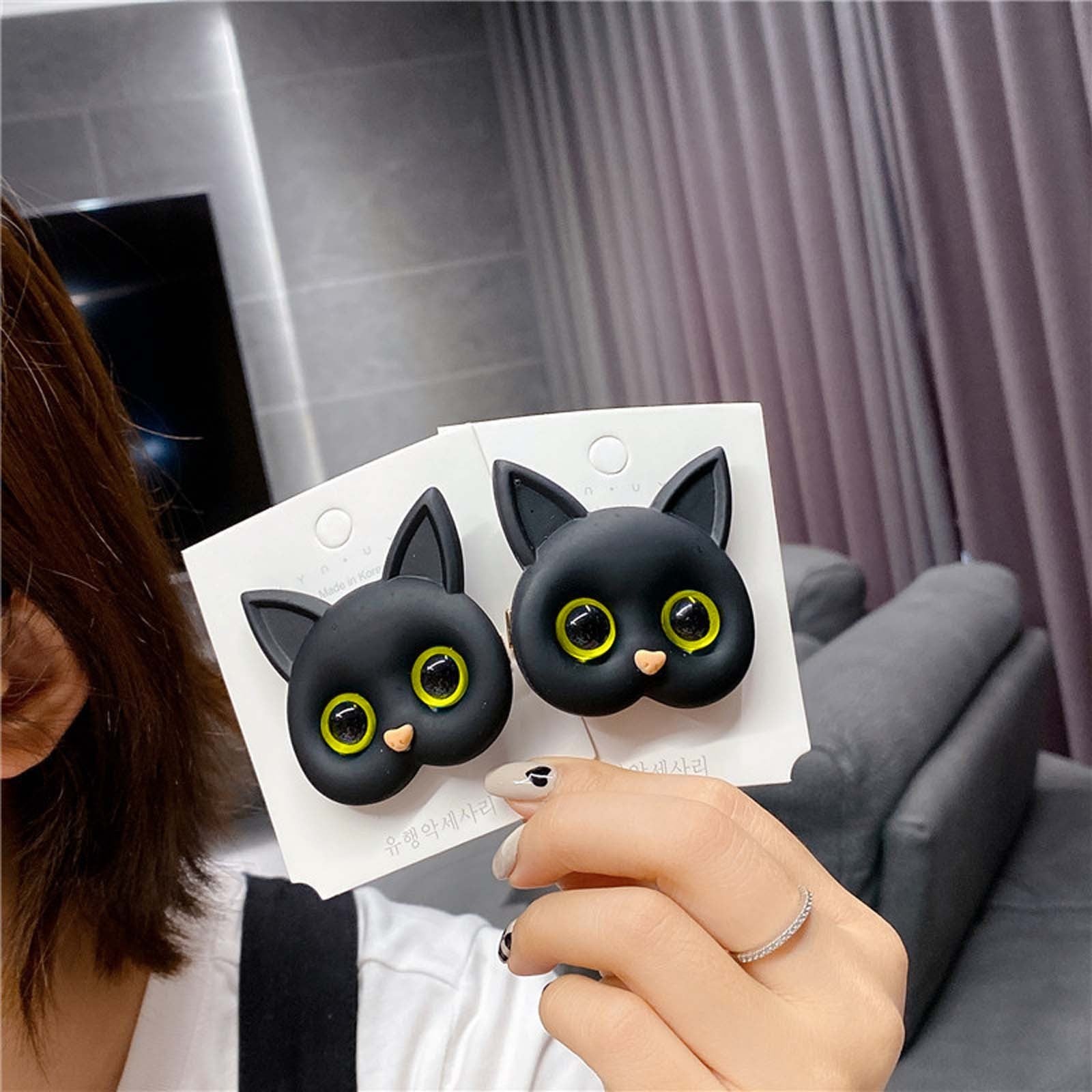 Luxury Air Sac Telefon Halter Griptok Kawaii 3D Katze Handy Finger Ring | Stand Grip Tok Handy Zubehör  iPhone | Stylischer