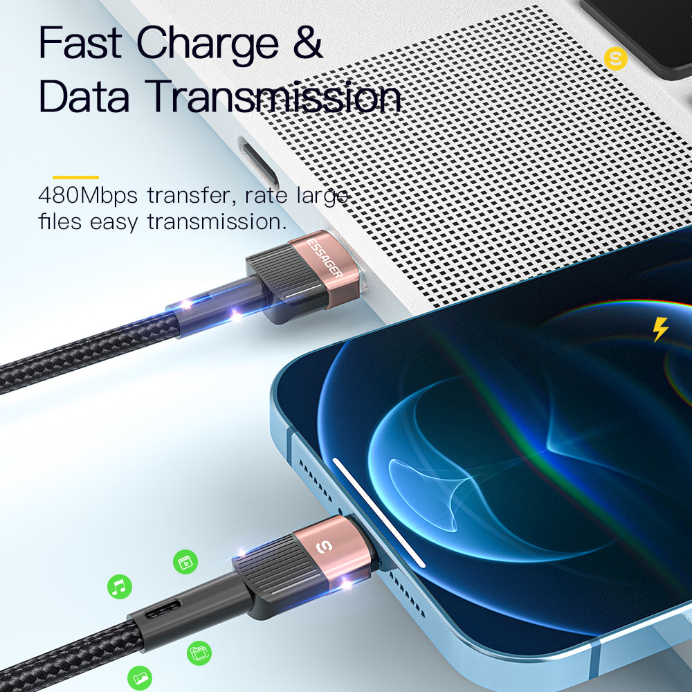 Câble USB Type C haut de gamme 7A | Câble de charge rapide pour Realme, Huawei P30 Pro, Samsung, Oneplus, Poco F3 - Câble de charge rapide 66W Câble de données de chargeur USB-C
